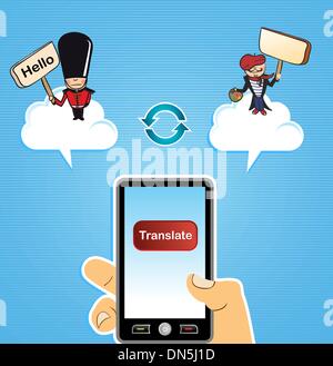 Cloud computing translate concept Stock Vector