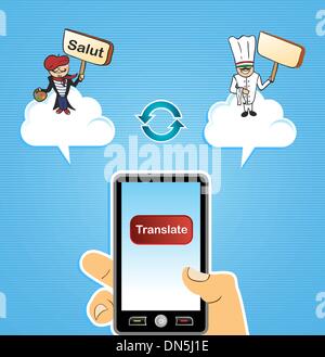 Cloud computing translate concept Stock Vector