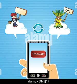 Mobile web translate app concept Stock Vector