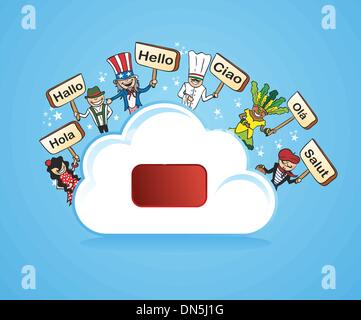 Cloud computing translate concept Stock Vector