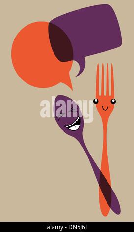 Social happy kitchen illustration Stock Vector