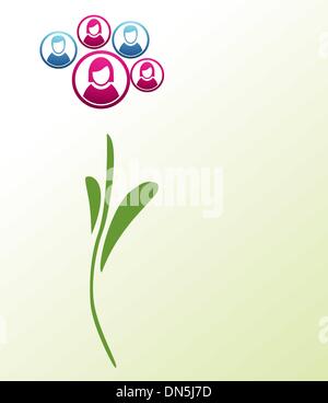 Social media people flower Stock Vector