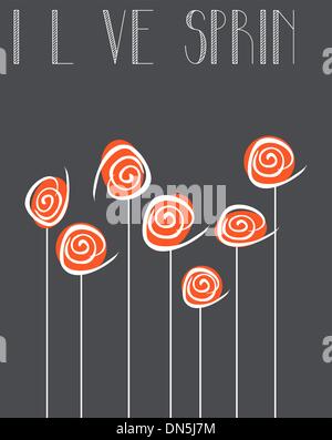 I love spring chalkboard background Stock Vector