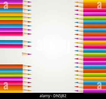 Color pencil set seamless pattern Stock Vector