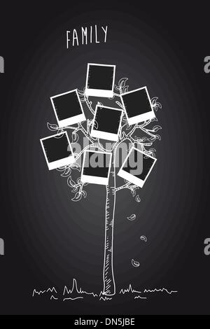 Trendy  instant photo tree Stock Vector