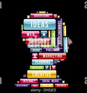 Internet creative ideas profile Stock Vector
