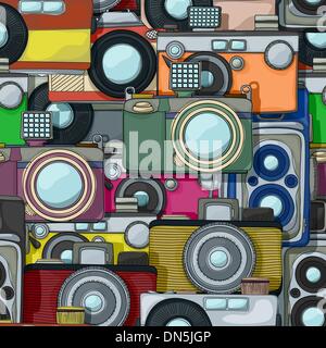 Vintage camera pattern Stock Vector