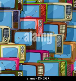Seamless tv pattern Stock Vector