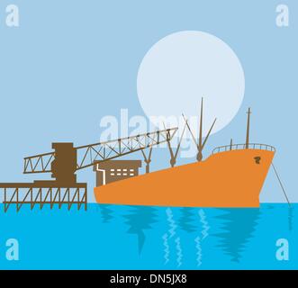 boom crane loading a cargo ship Stock Vector Image & Art - Alamy