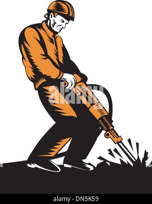 construction worker at work Stock Vector