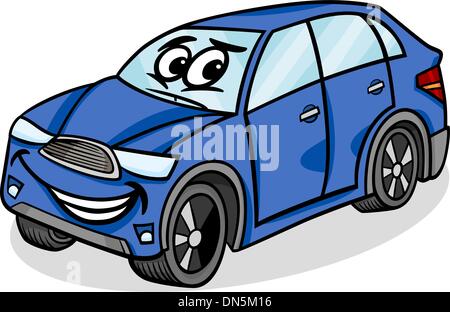 suv car character cartoon illustration Stock Vector