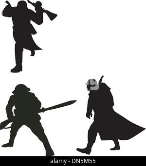 soldier silhouettes Stock Vector