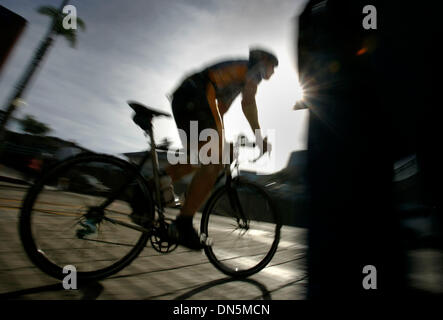 Nov 05, 2006; San Diego, CA, USA; DAN SQUILLER heads-up Girard Avenue at the start of the bicycling portion of the 13th Annual San Diego Triathlon Challenge. Able bodied and physically challenged athletes participate in the fundraising event that raises money to support programs that assist challenged athletes through the Challenged Athletes Foundation. Mandatory Credit: Photo by H Stock Photo