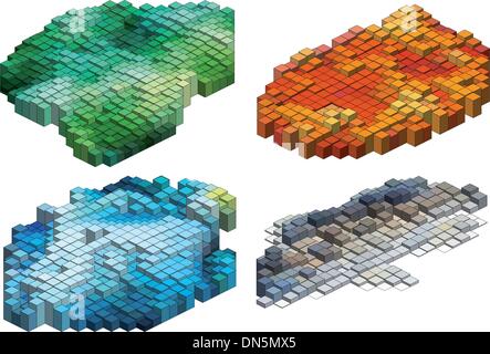 3d cubes, vector background Stock Vector