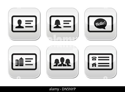 Business card vector buttons set Stock Vector