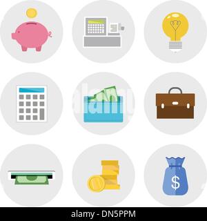 Finance icons in flat design Stock Vector