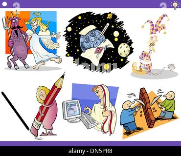 cartoon concepts and ideas set Stock Vector
