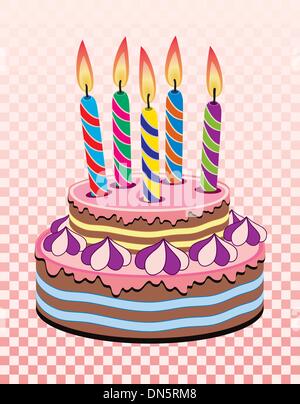 Birthday cake with Stock Vector Image & Art - Alamy