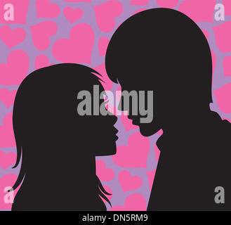 vector young man and woman Stock Vector