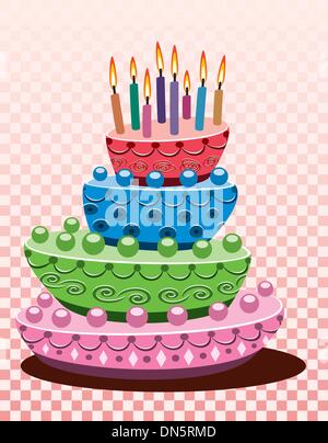 vector birthday cake Stock Vector