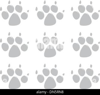 dog's foot prints Stock Vector