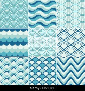 seamless retro wave pattern Stock Vector