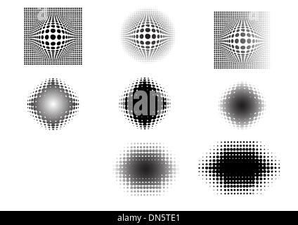 9 Circular Graphic Fades Stock Vector