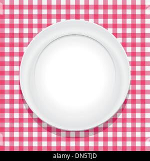 vector tablecloth and empty plate Stock Vector