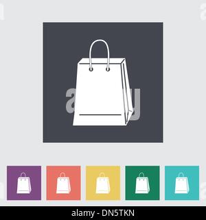 Bag store flat single icon. Stock Vector