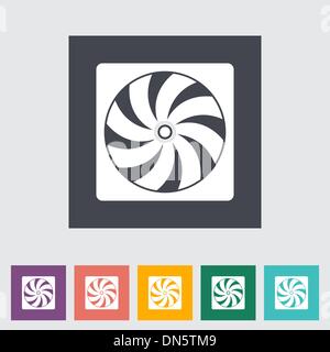 Radiator fan flat icon. Stock Vector