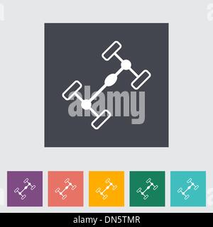 Chassis car flat single icon. Stock Vector