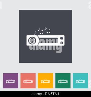Car radio flat icon. Stock Vector