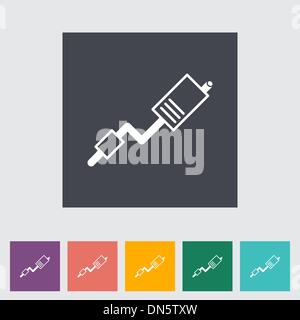 Exhaust pipe flat single icon. Stock Vector