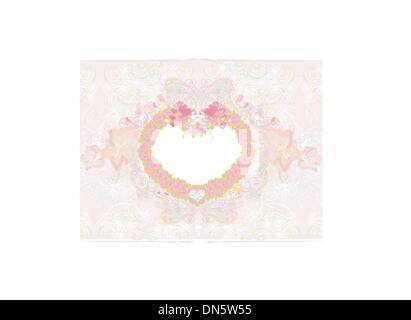 vintage floral carriage invitation Stock Vector