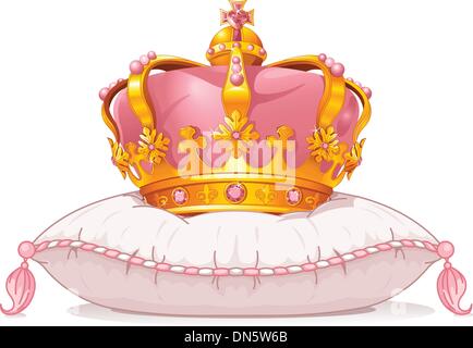 Crown on the pillow Stock Vector