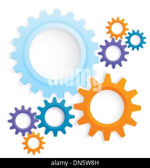 Cog wheels colored vector Stock Vector