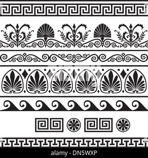 Vector illustration set of antique greek borders and seamless ornaments ...