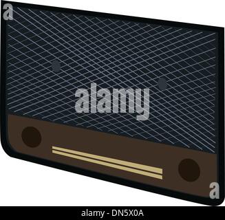 A Beautiful Old Radio on White Background Stock Vector