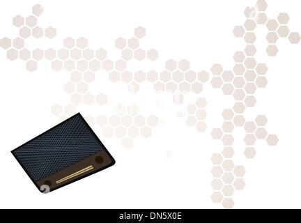 A Beautiful Old Radio on Brown Background Stock Vector