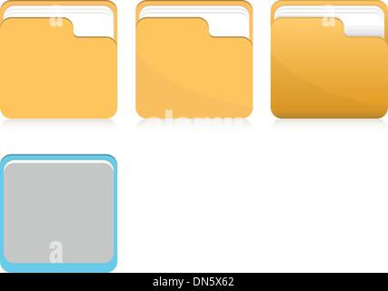 Vector set of folder icons Stock Vector