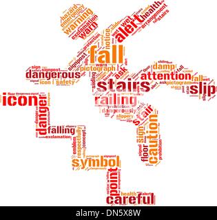 stairs fall sign  vector tag cloud Stock Vector
