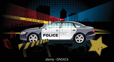 police car - vector illustration Stock Vector