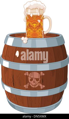 Pirate barrel Stock Vector