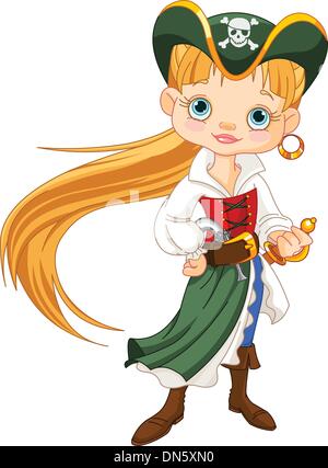 Pirate Girl Stock Vector