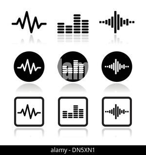soundwave music vector icons set Stock Vector