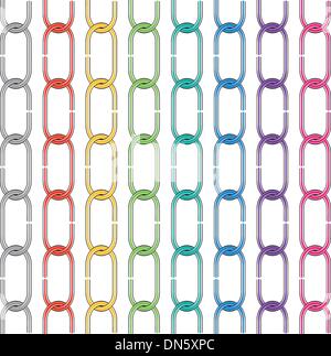 set of colorful metal chains Stock Vector