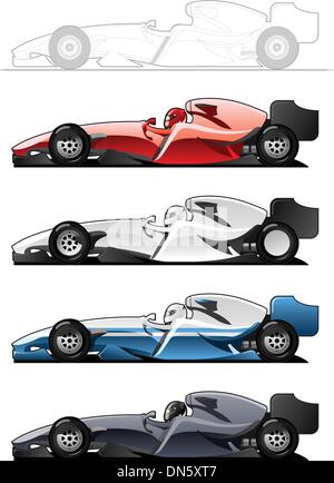 Formula 1 red racing car side view vector icon. Championship one ...