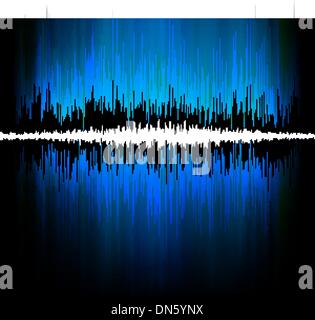 Sound waves oscillating on black. EPS 8 Stock Vector