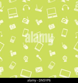 Vector electronics gadget seamless pattern. Stock Vector