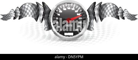 Racing emblem with speedometer Stock Vector
